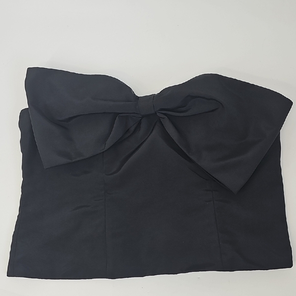 Express Taffeta Strapless Big Bow Evening Blouse w Side Zip Sz:14 Elegant - Picture 1 of 5